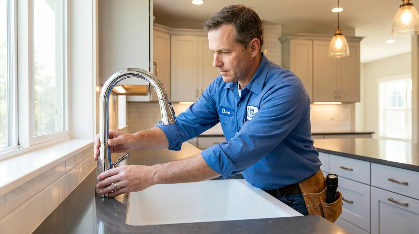 Kitchen faucet installation by Johns Plumbing LLC in Marksville